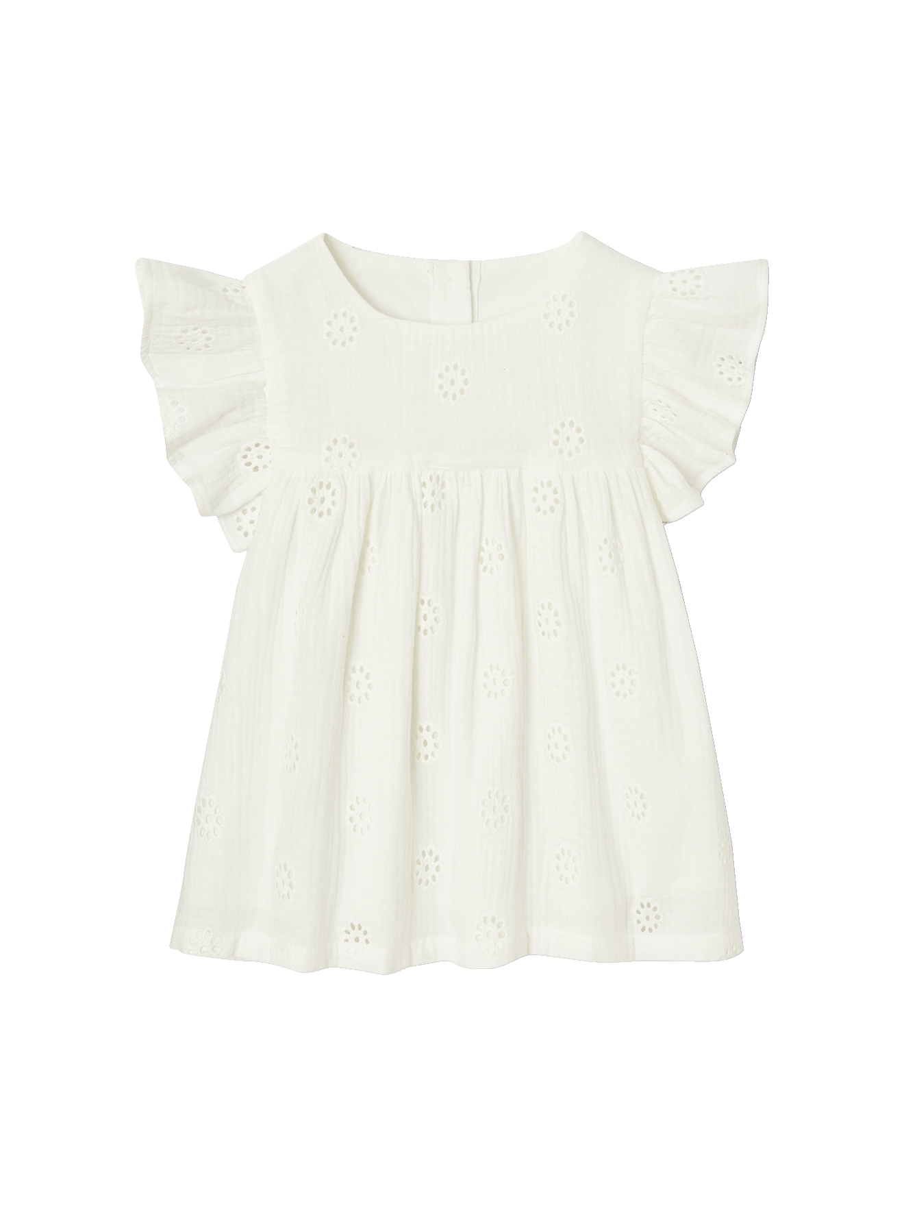 Blouse en gaze de coton brodée, VERTBAUDET