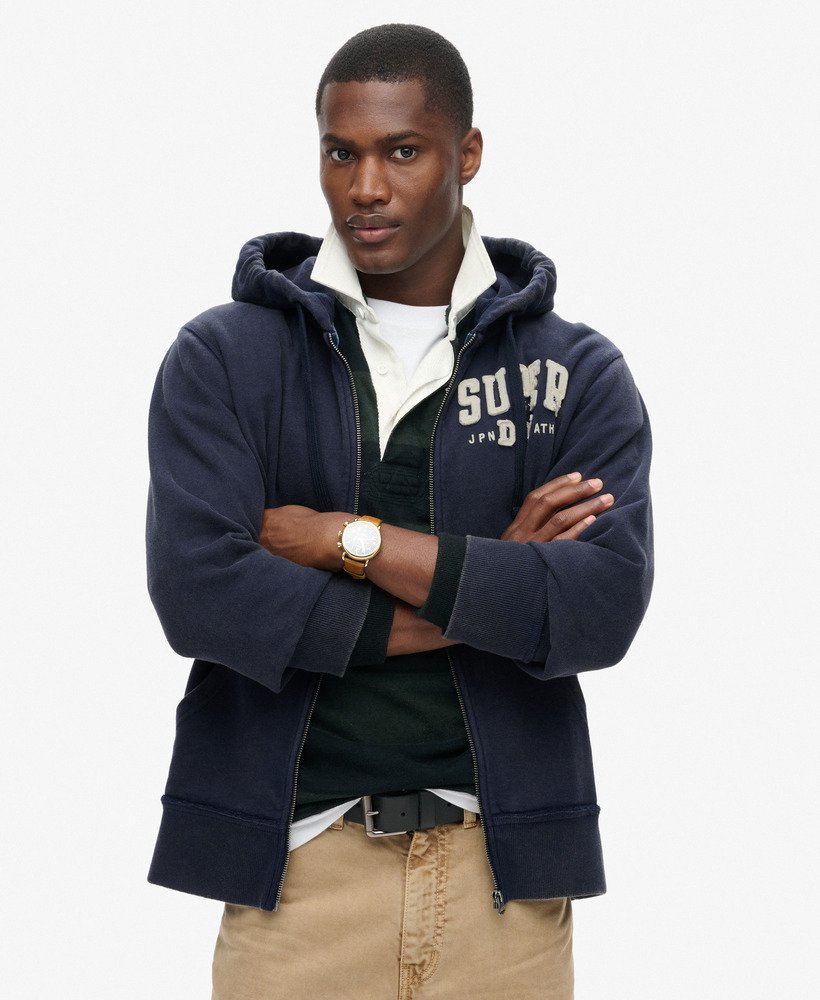Sweat à capuche zippé Vintage Athletic, SUPERDRY