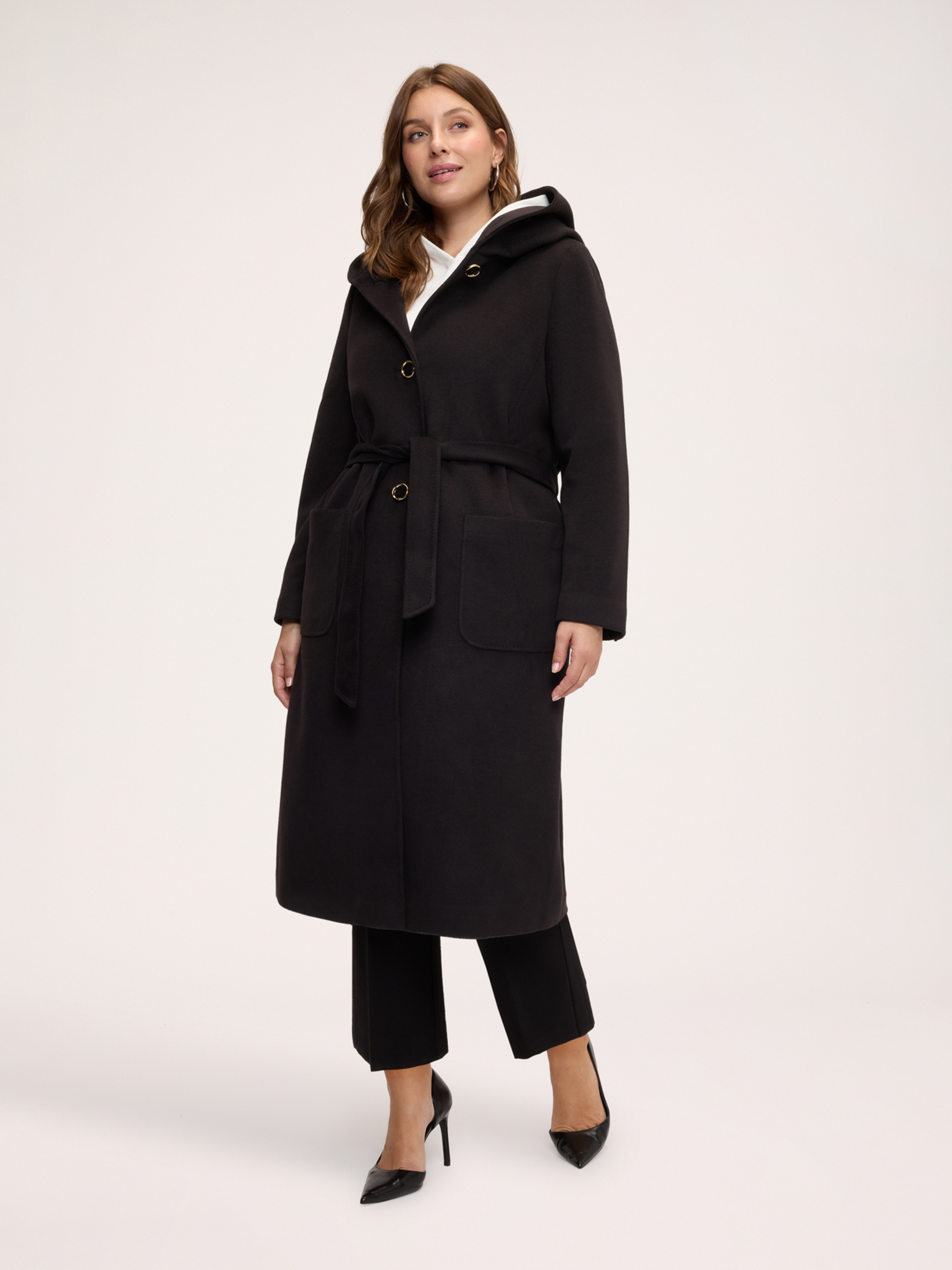 Manteau long à capuche, FIORELLA RUBINO