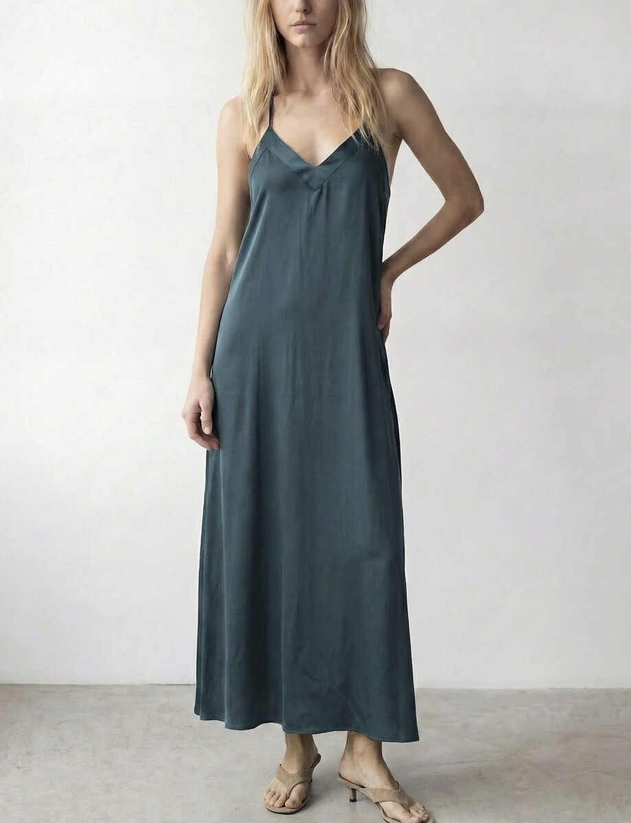 Vestido largo de satén, VILA