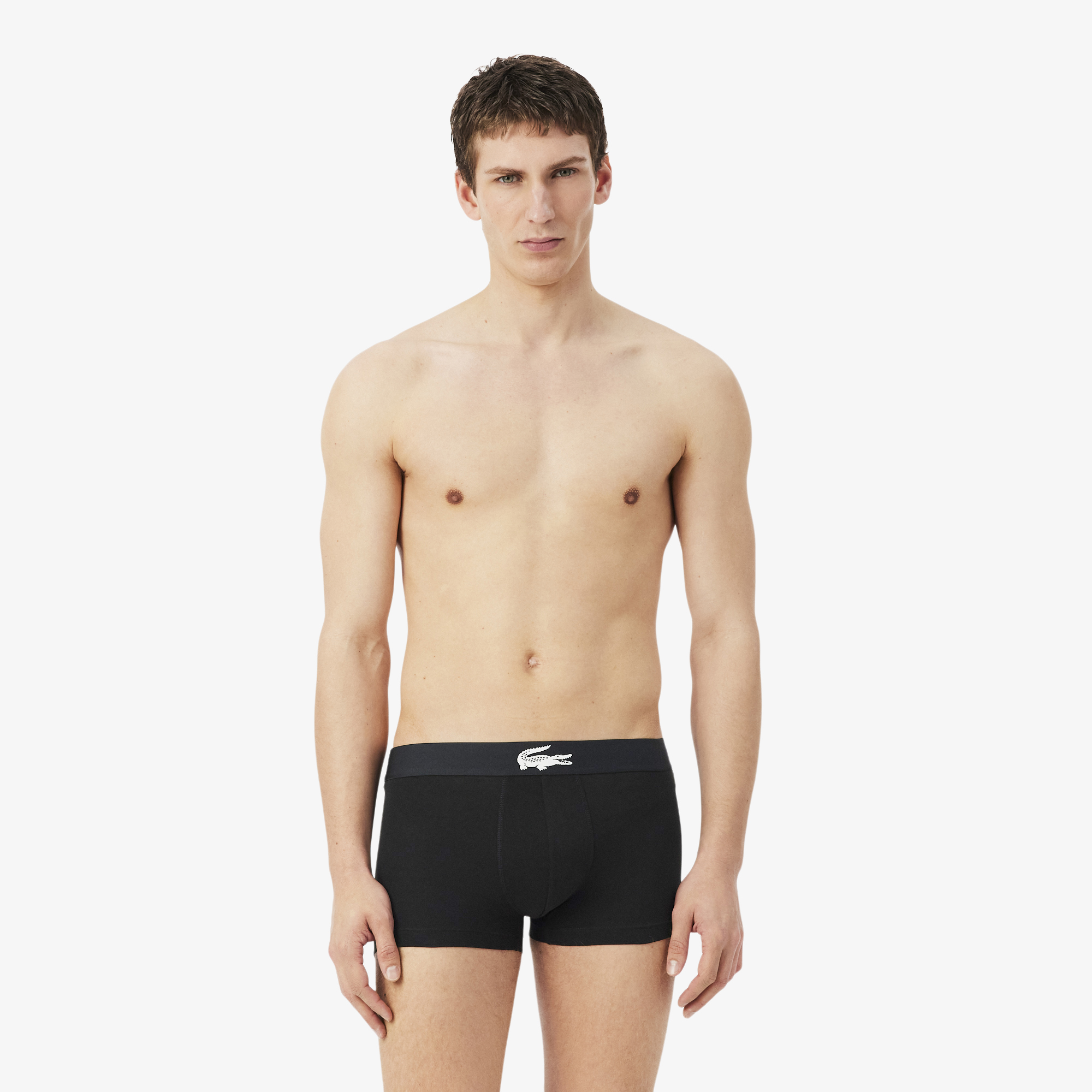 Lot de 3 boxers courts jersey stretch, LACOSTE