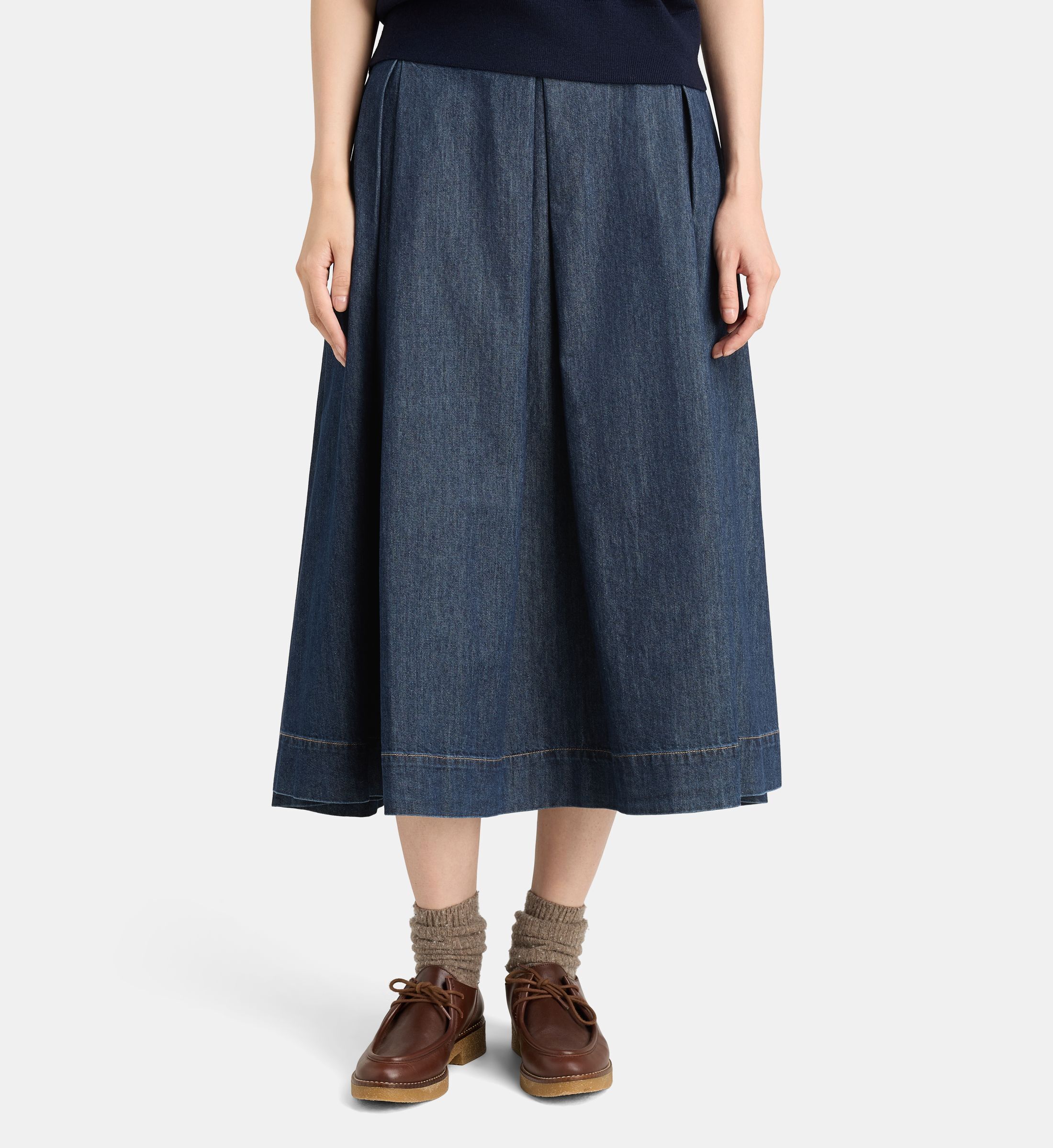 Jupe évasée onyx coton denim, JODHPUR
