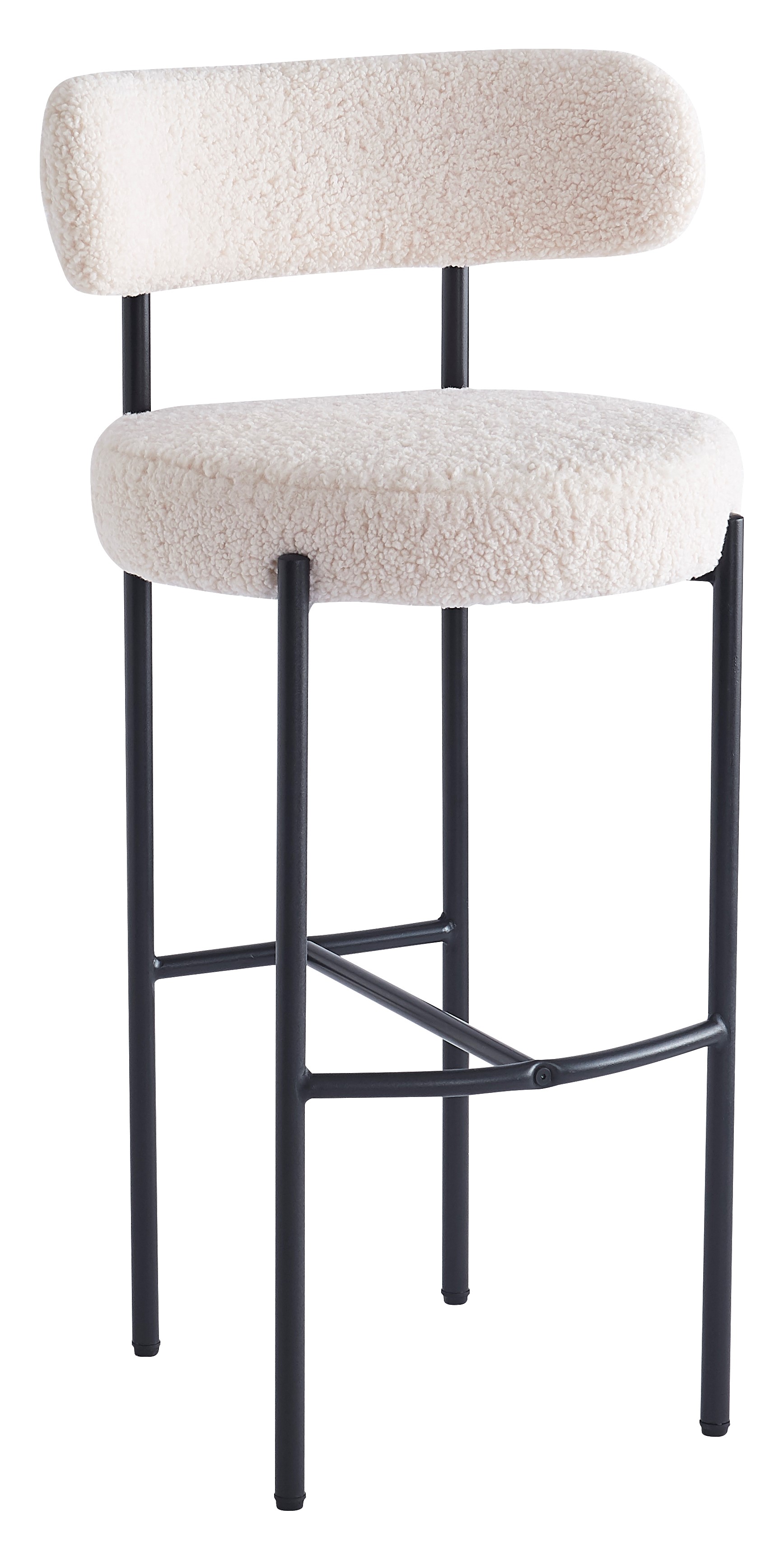 Lot de 2 tabourets de bar en bouclette, LARS, NORDLYS