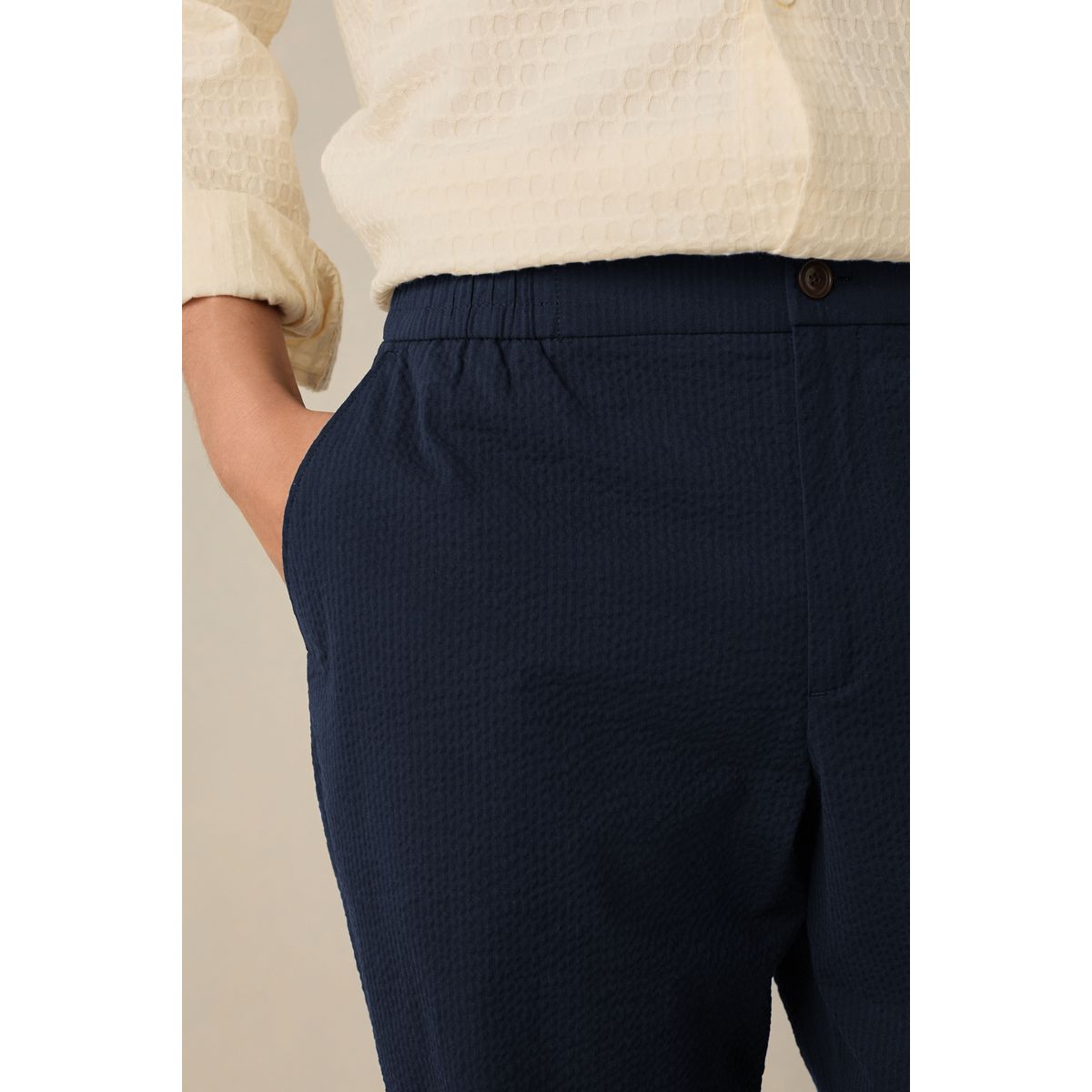 Pantalon regular à taille élastique, NEXT