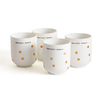 Lot 4 tasses à thé en porcelaine, KUBLER LA REDOUTE INTERIEURS