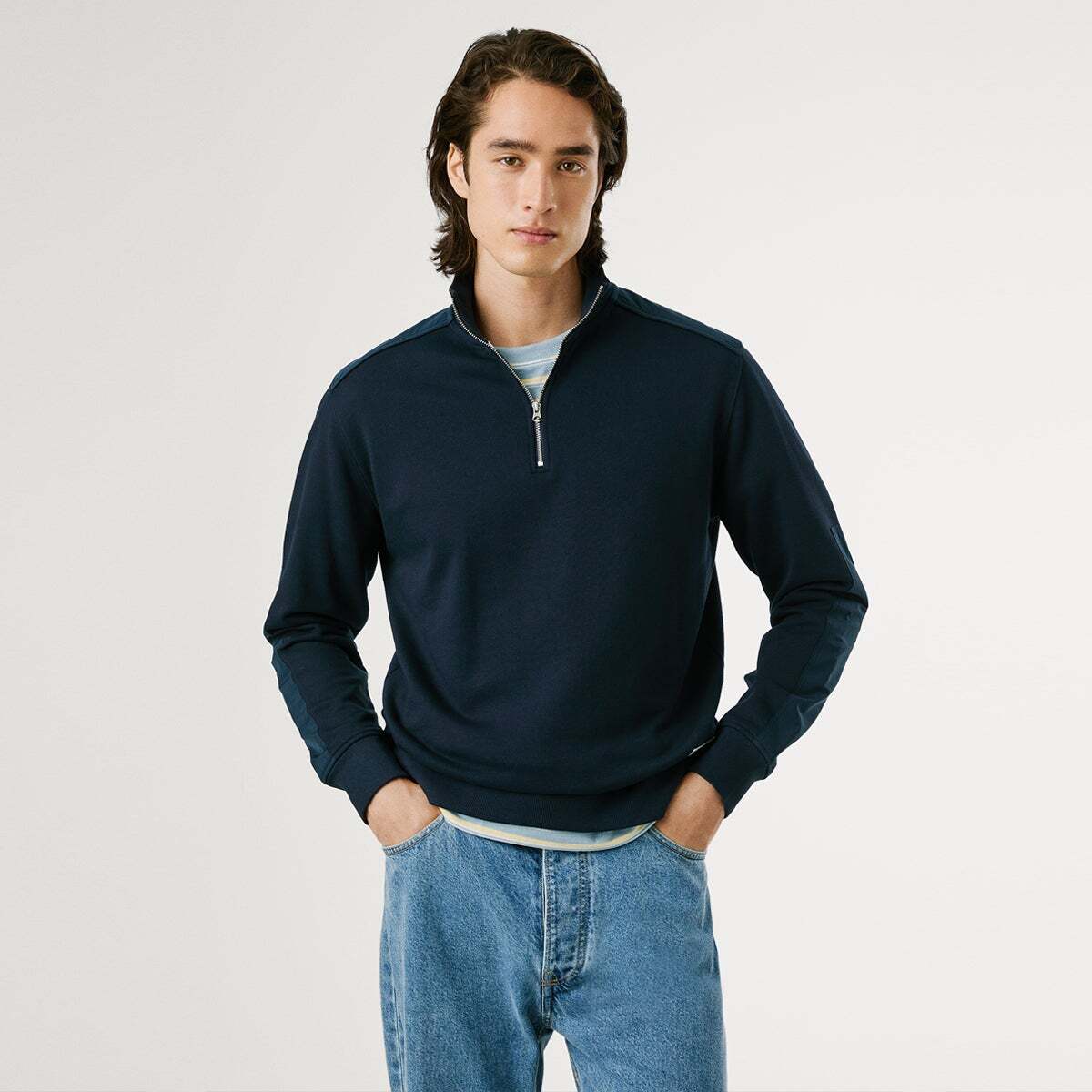 Sweat À Col Montant Avec Demi-Fermeture Éclair, PEPE JEANS