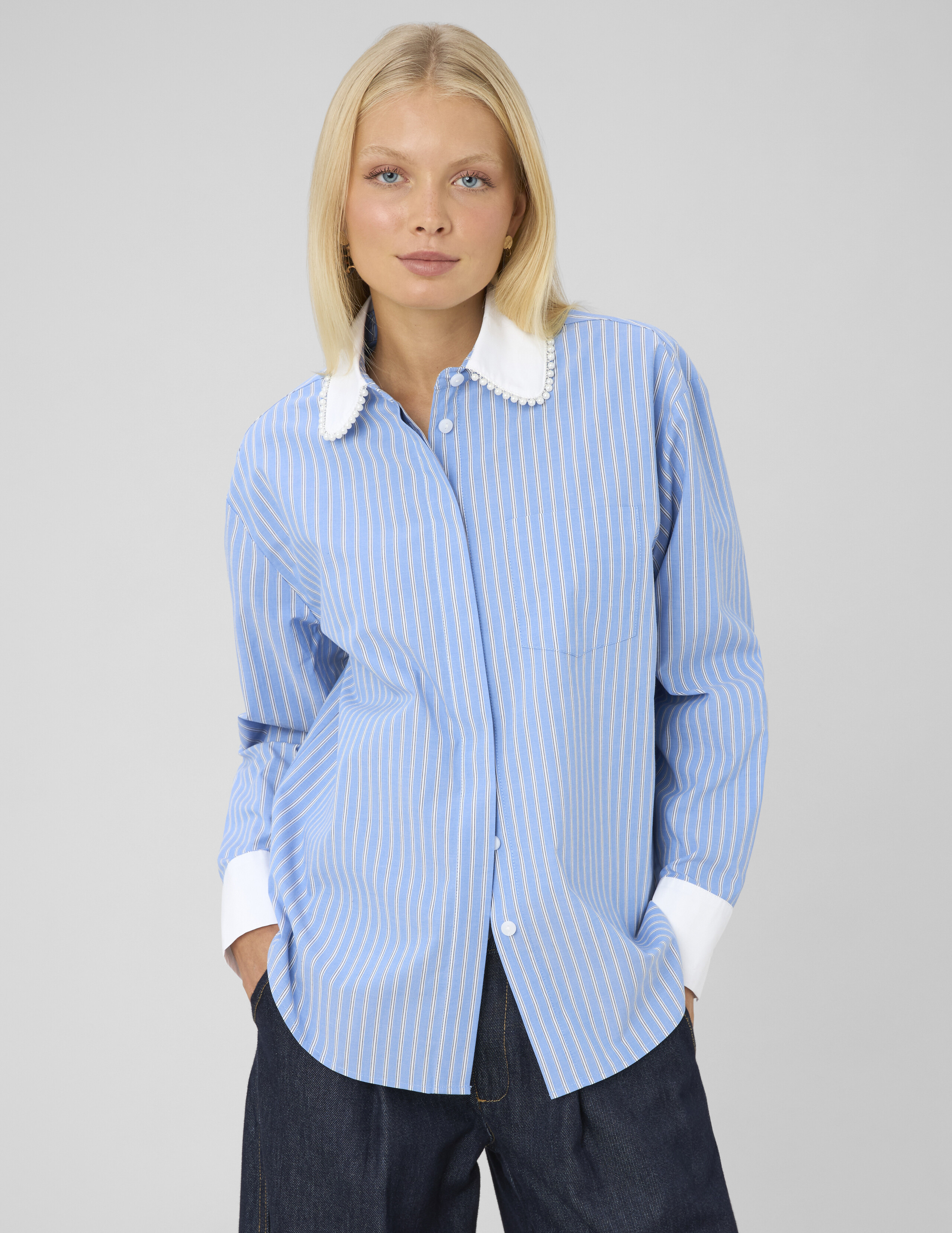 Chemise rayée perles, BZB