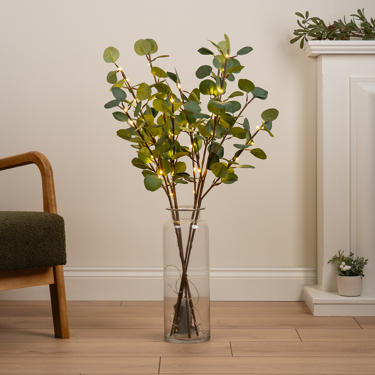 92cm Eucalyptus Branch with lights, SO'HOME