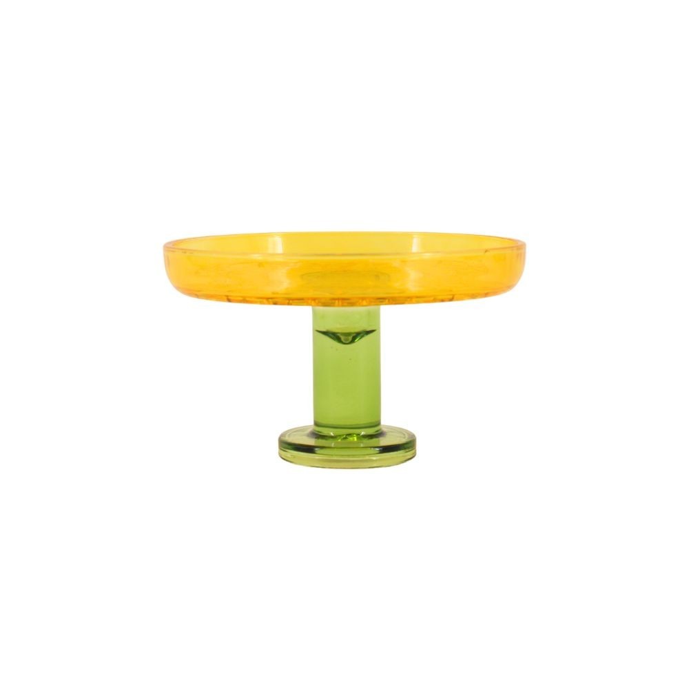 Coupe sur pied bicolore en verre taillé 17x10cm, HASHTAG DECO