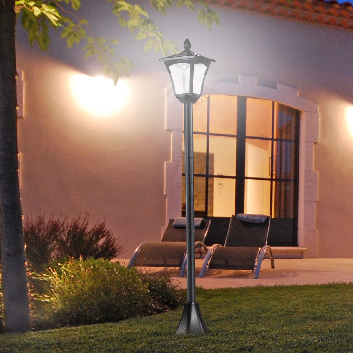 Lampadaire Extérieur Solaire Luminaire Lanterne Led Noir à Prix Carrefour