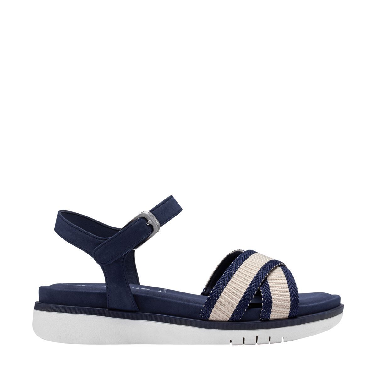 Sandale talon en boucle bleu marine Tamaris La Redoute