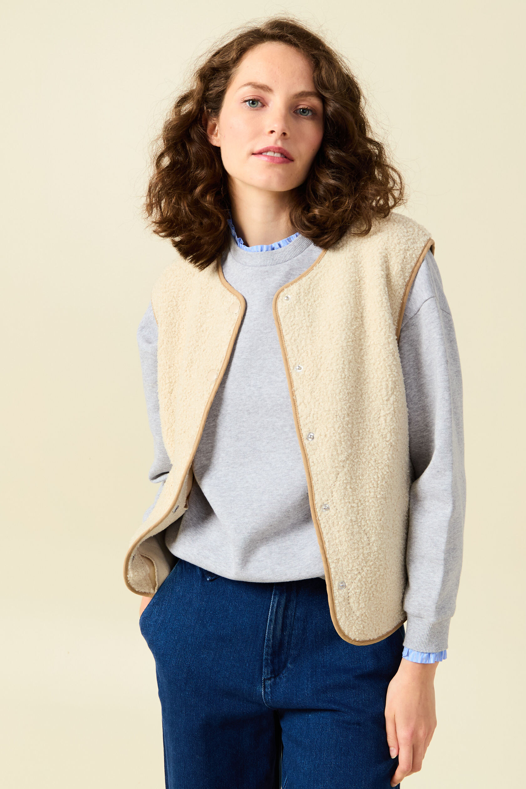 Gilet eco responsable ecru Bonobo La Redoute