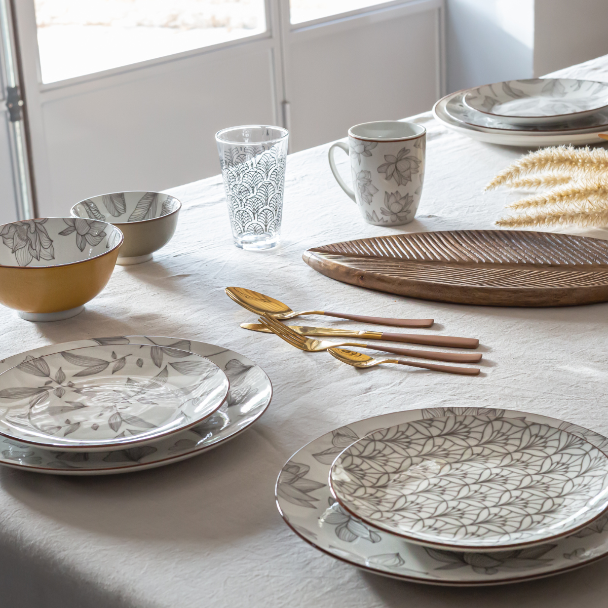 Set Assiettes Et Bols De Service – Vaisselle Artisanal, Polyvalent, Pour Sauces Et Accompagnements - 8
