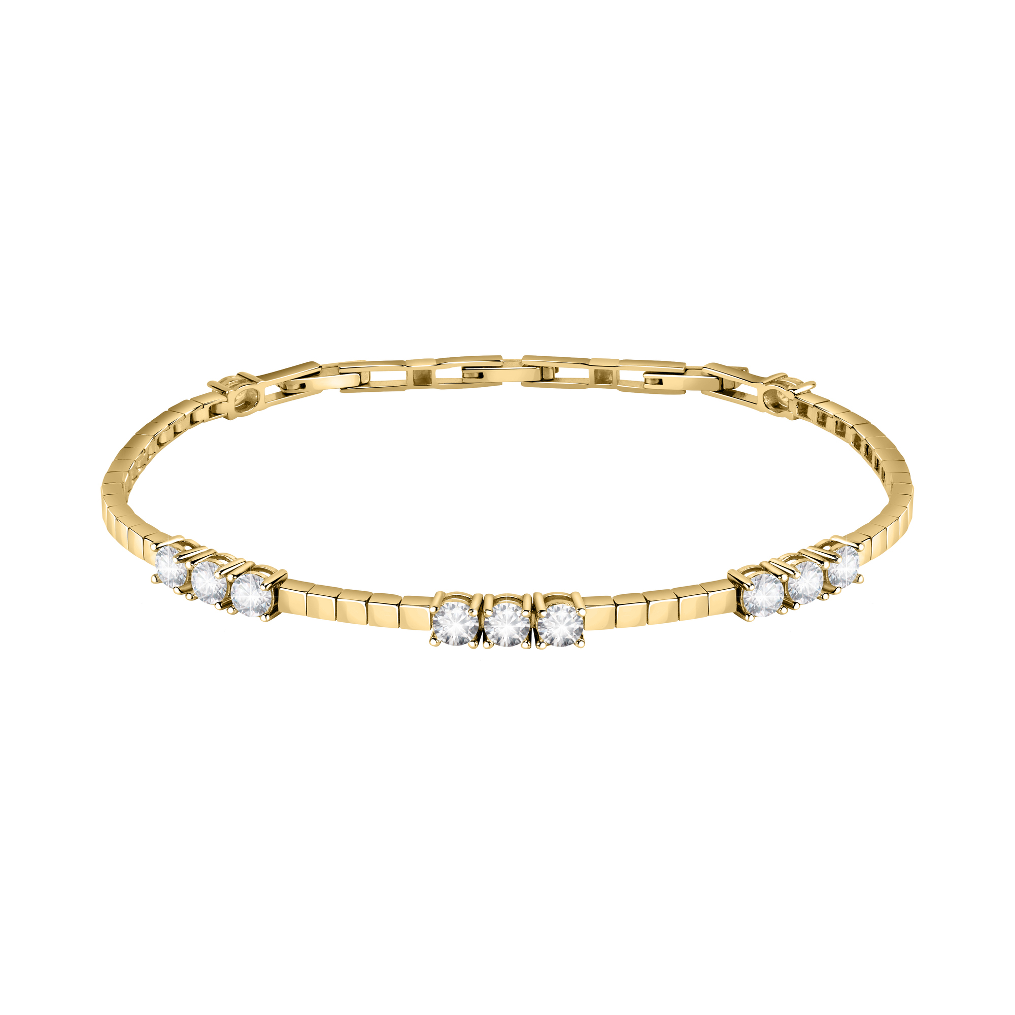 Bracelet en laiton, placage ninfea, zircons SCINTILLE, MORELLATO
