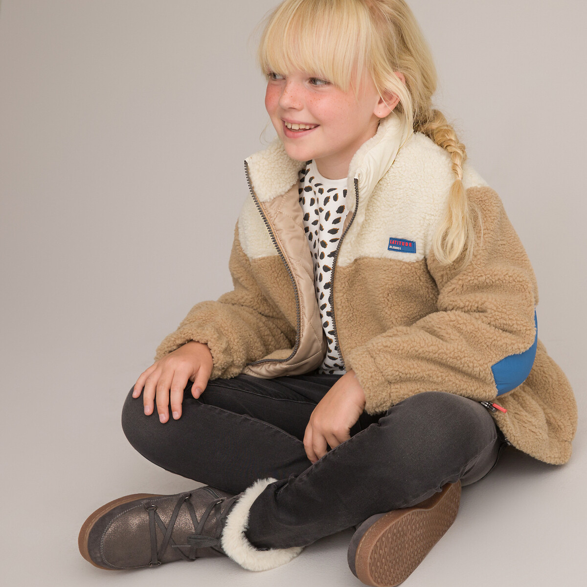 Teddy faux fur jacket beige La Redoute 