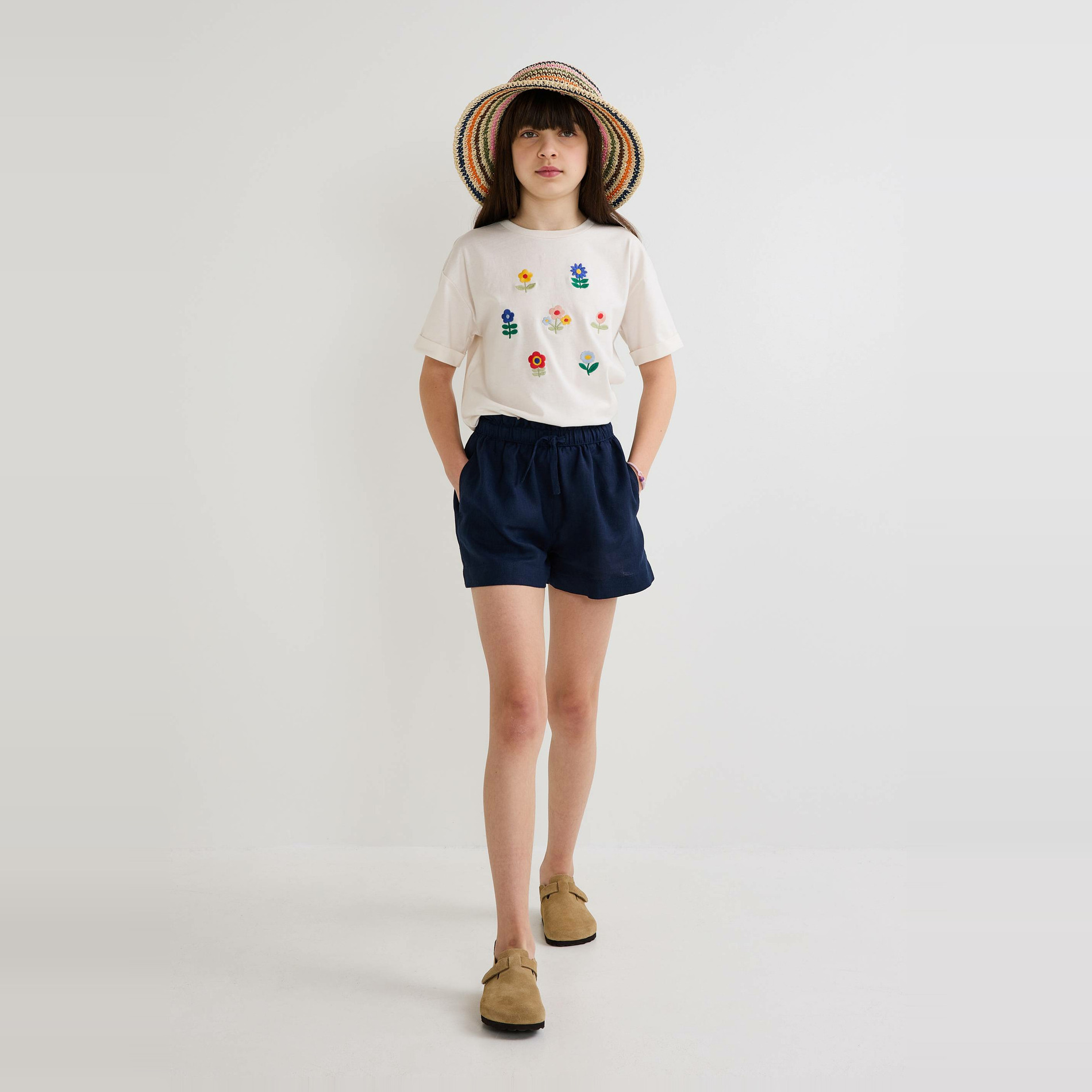 Short uni en lin, MONOPRIX