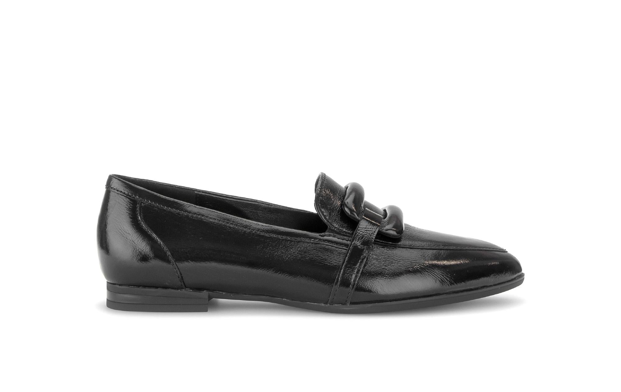 Mocassins en cuir lisse à talon décroché, GABOR