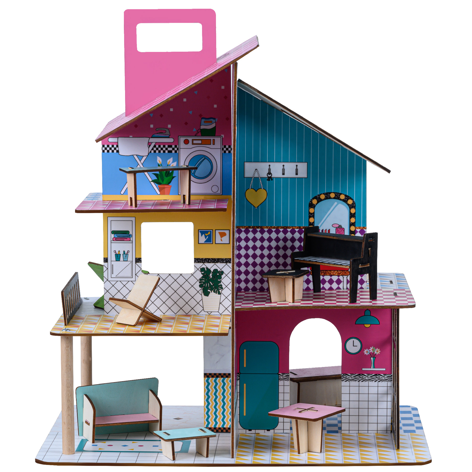 Maison Poupée Bois 3 Étages DREAMLAND, TEAMSON KIDS