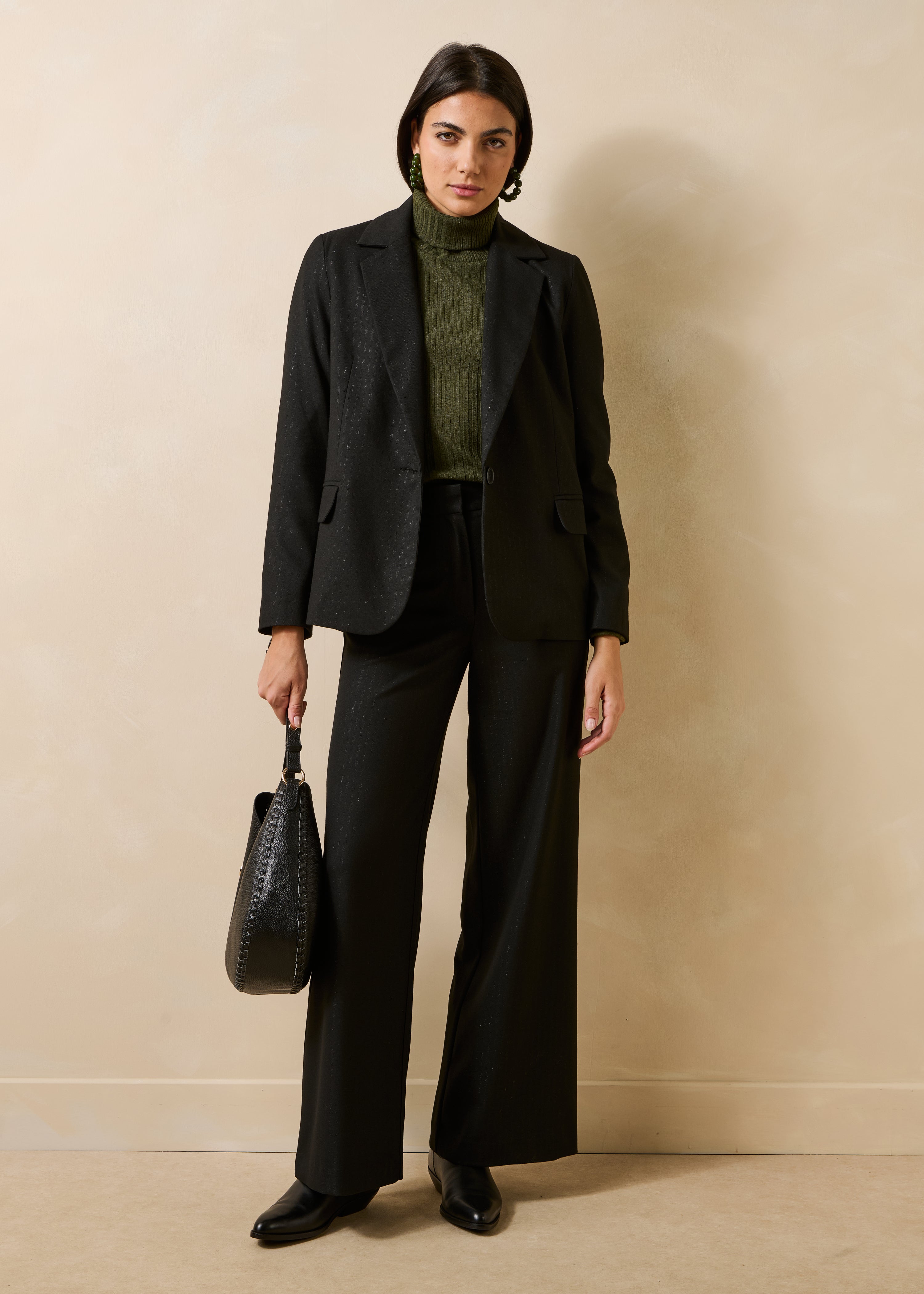 Veste tailleur à rayures manches longues, LA FEE MARABOUTEE