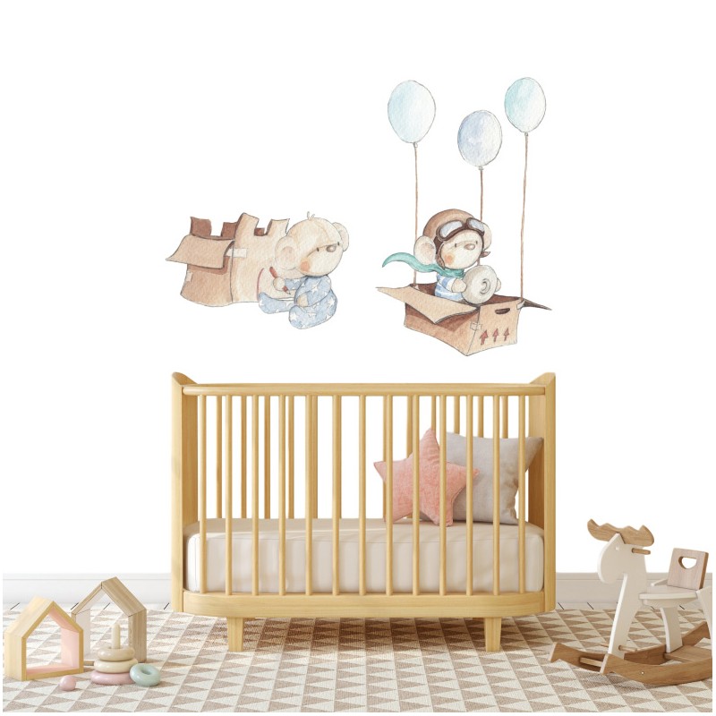 Sticker mural enfant petits oursons, SUENOS DE CIGUENA