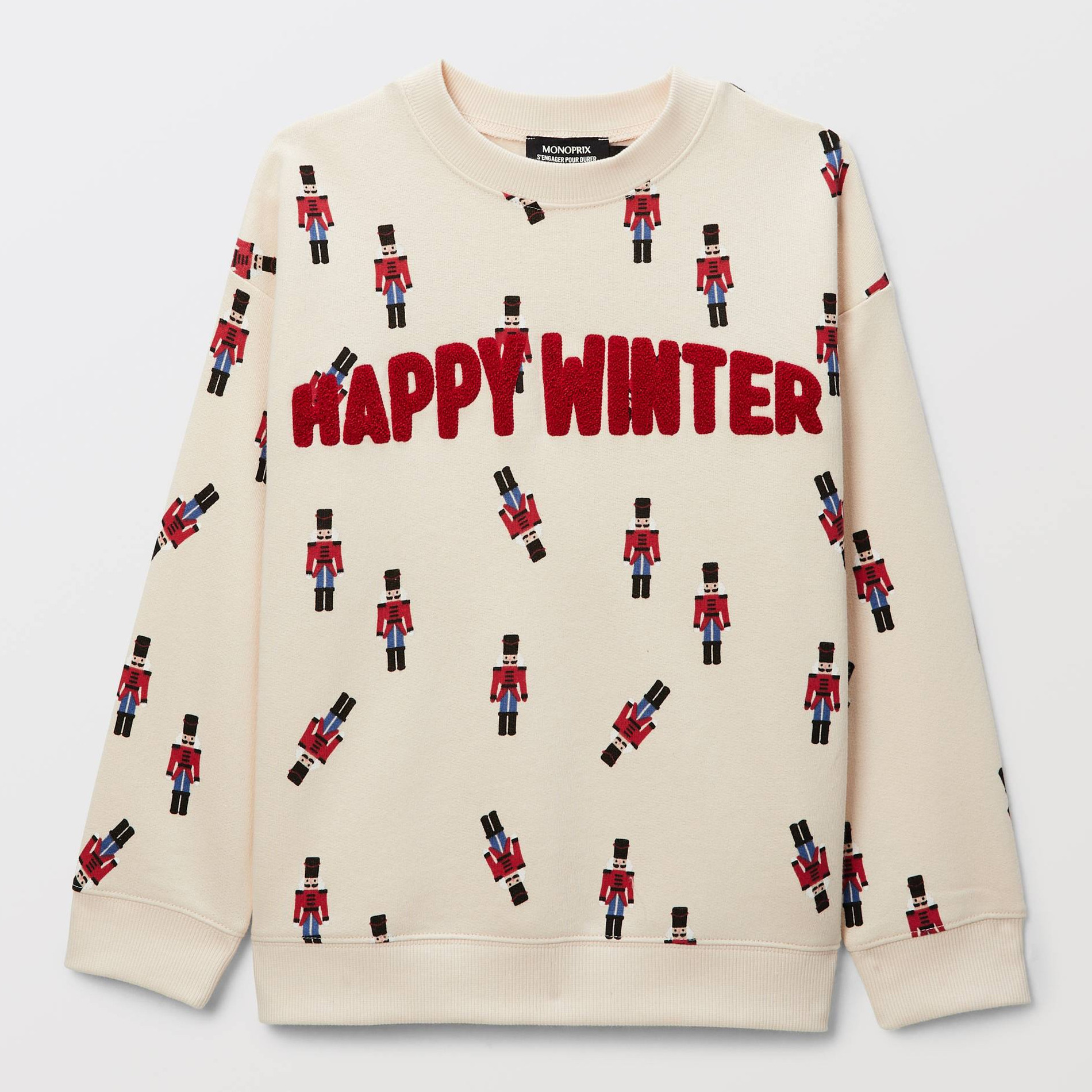 Sweat col rond imprimé en coton BIO GOTS, MONOPRIX