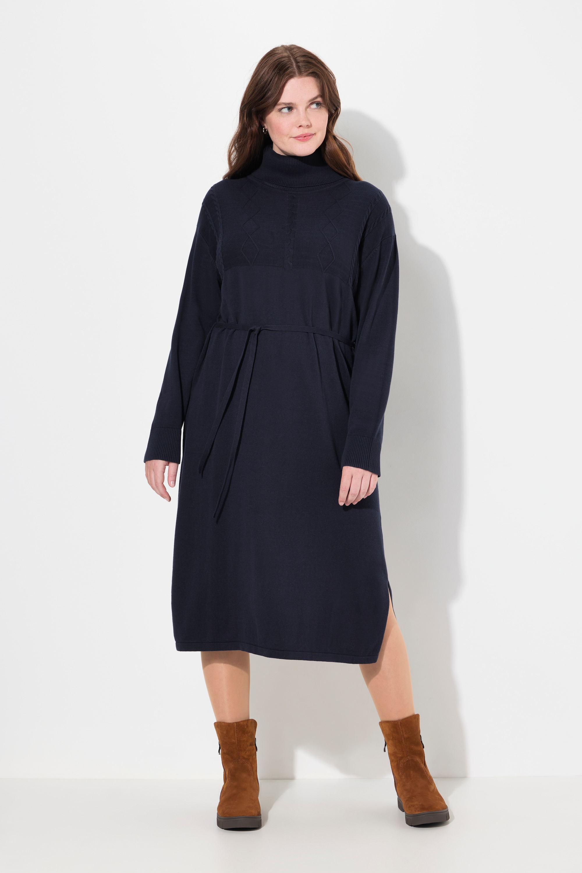 Robe en maille à col roulé et manches, ULLA POPKEN
