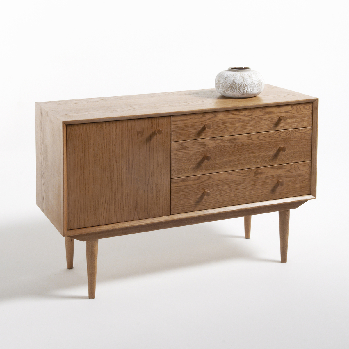 Product photograph of Quilda Vintage Sideboard 1 Door 3 Drawers from La Redoute UK