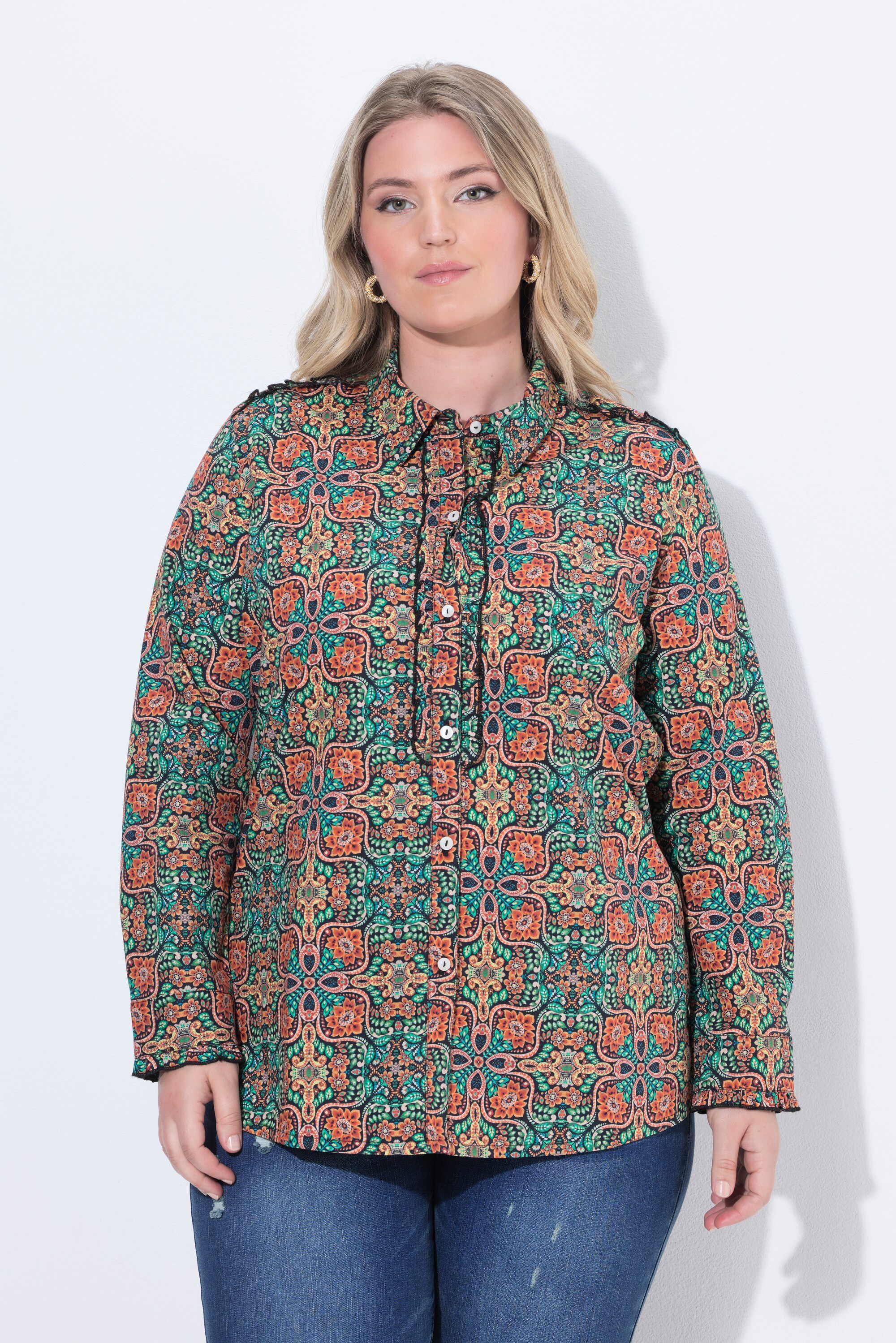 Chemisier à fleurs, col chemise, ULLA POPKEN