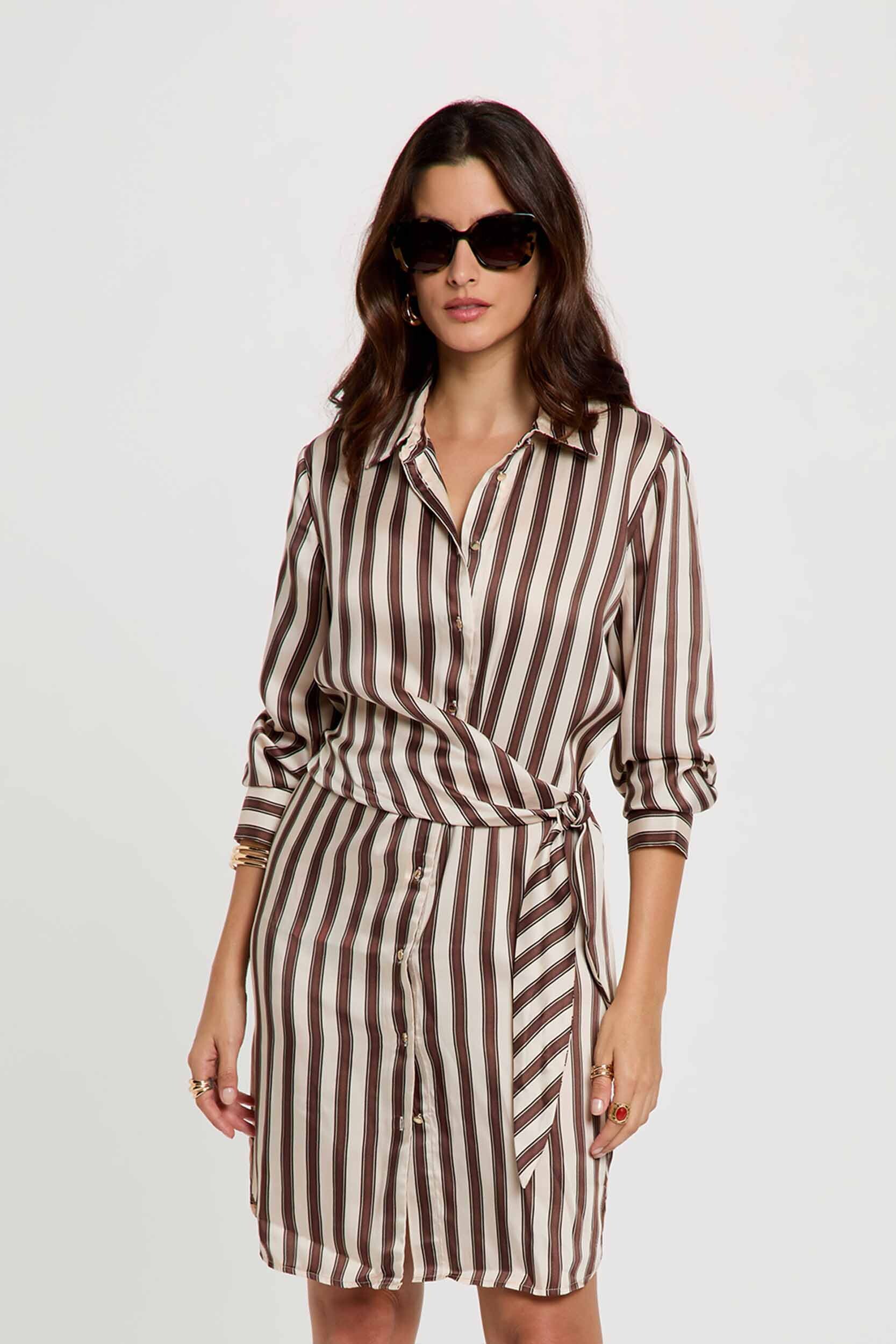 Robe chemise rayée, MORGAN