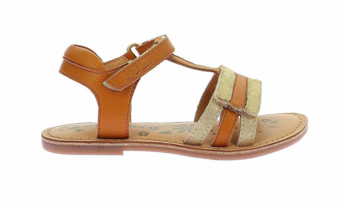 Kids Diamanto Leather Sandals with Touch 'n' Close Fastening, KICKERS