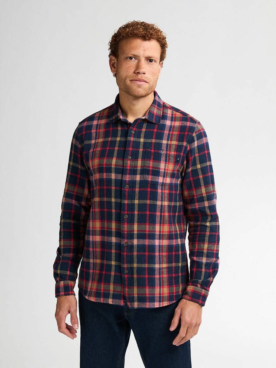 Checked Long Sleeve Shirt, PETROL INDUSTRIES