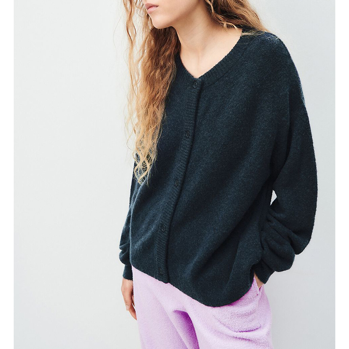 Cardigan DAMSVILLE, lange Ärmel und runder Ausschnitt, AMERICAN VINTAGE