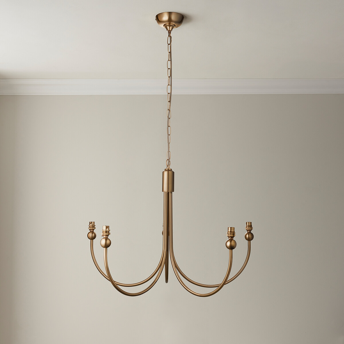 Sawyer 5-Light Curved Pendant Light in Brushed Aged Brass, ÉDITÉ
