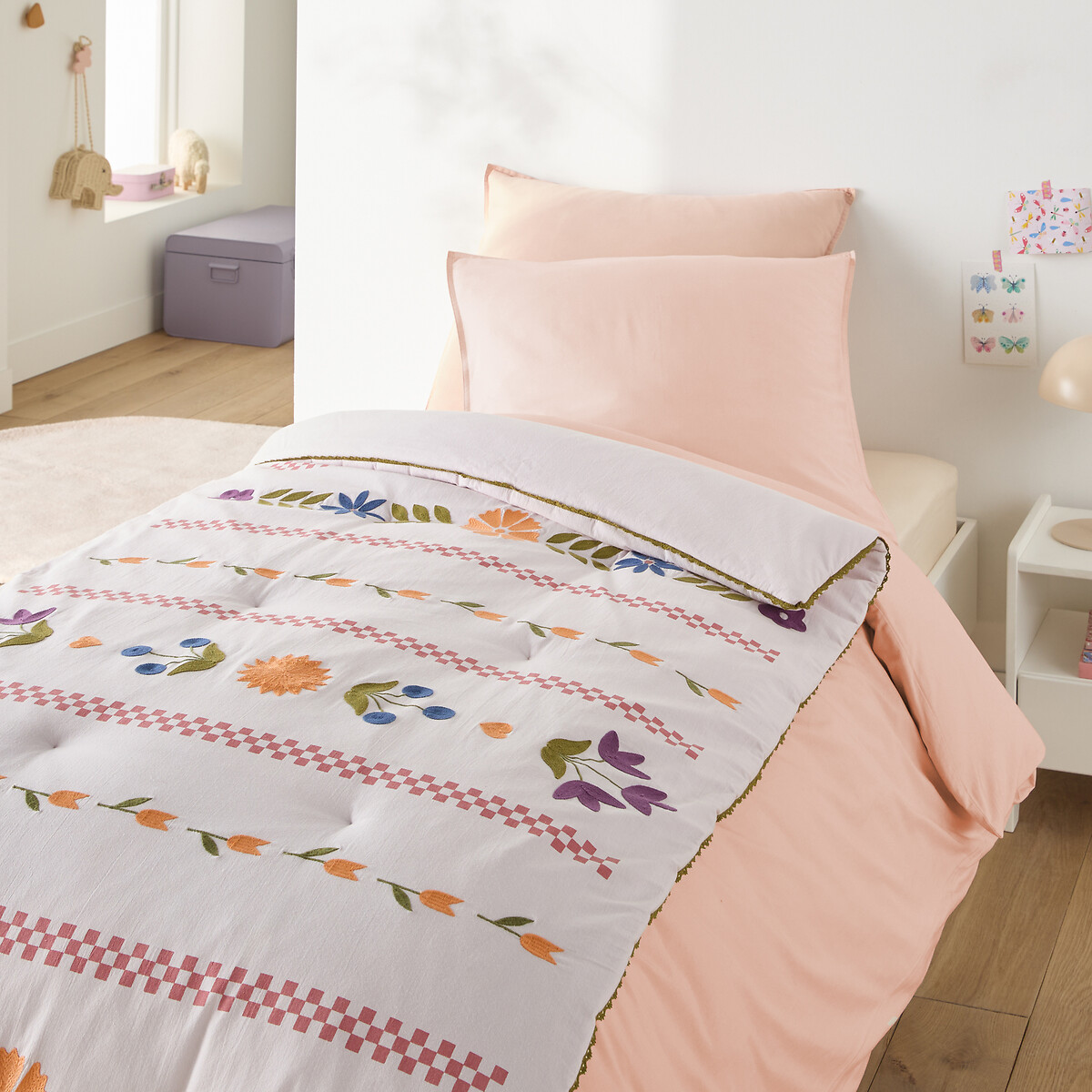 Edredon Enfant Matelassé, Motif Floral, Papilio