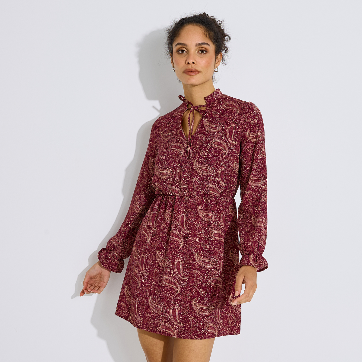 Robe courte imprimée cachemire, GRAIN DE MALICE