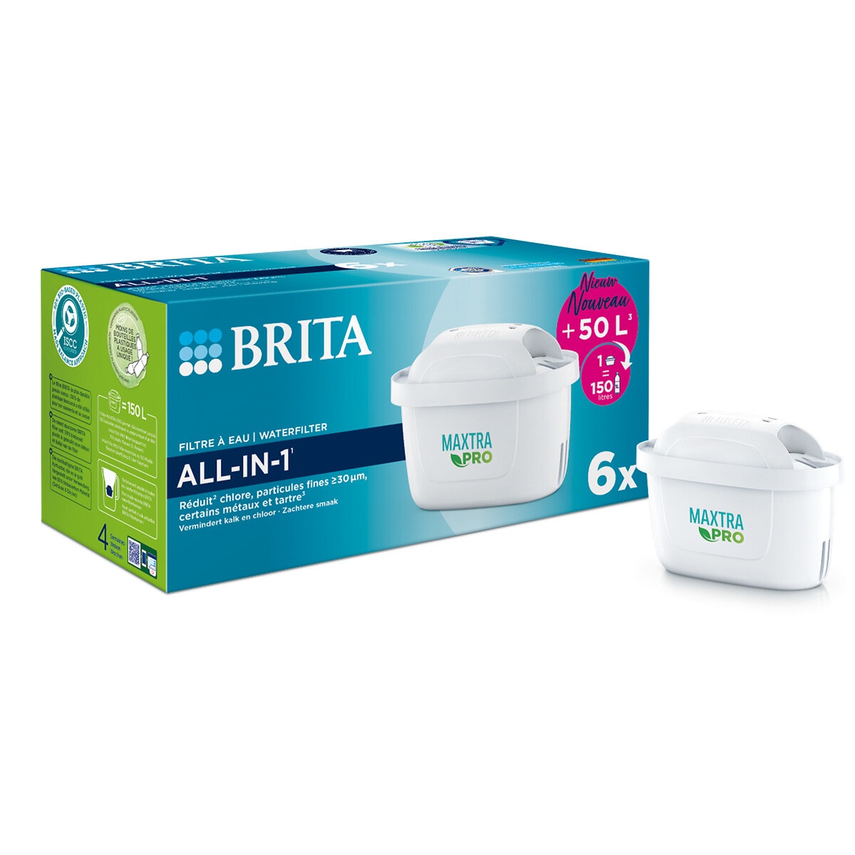 Pack 6 cartouches maxtra pro all-in-1 blanc Brita