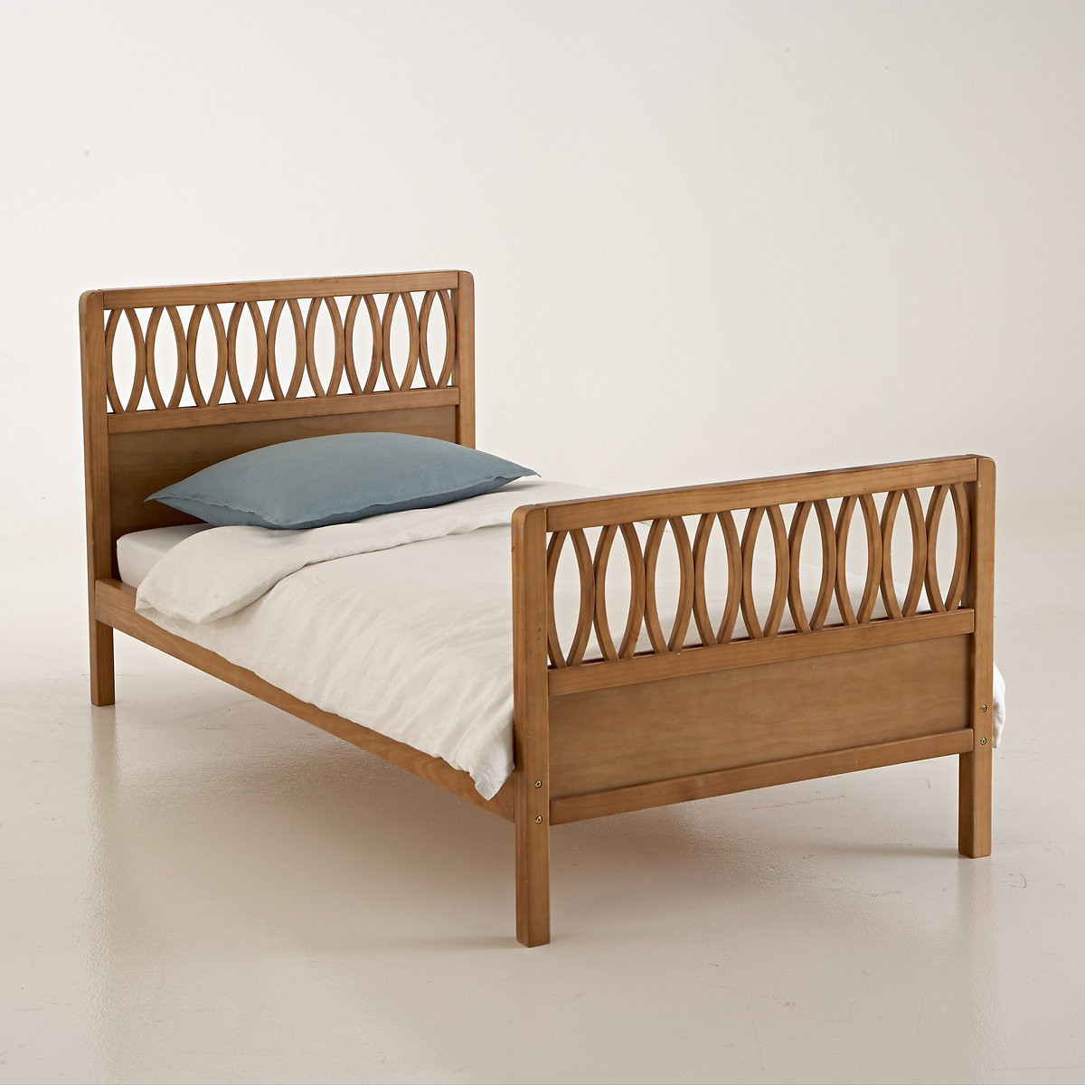 Vintage bed + beddenbodem, malu hout La Redoute Interieurs La Redoute