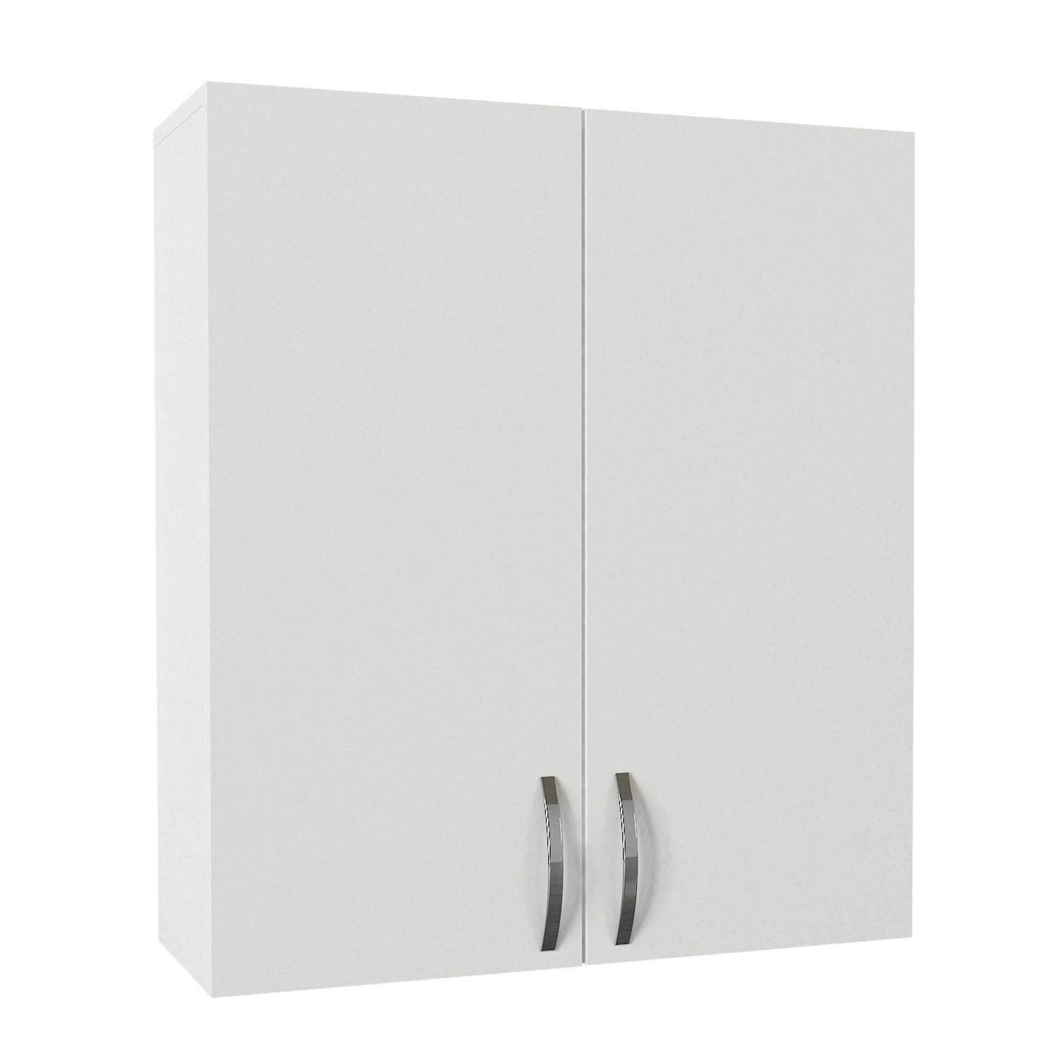 Meuble haut salle de bains blanc, poignées métal MARFA, PIER IMPORT