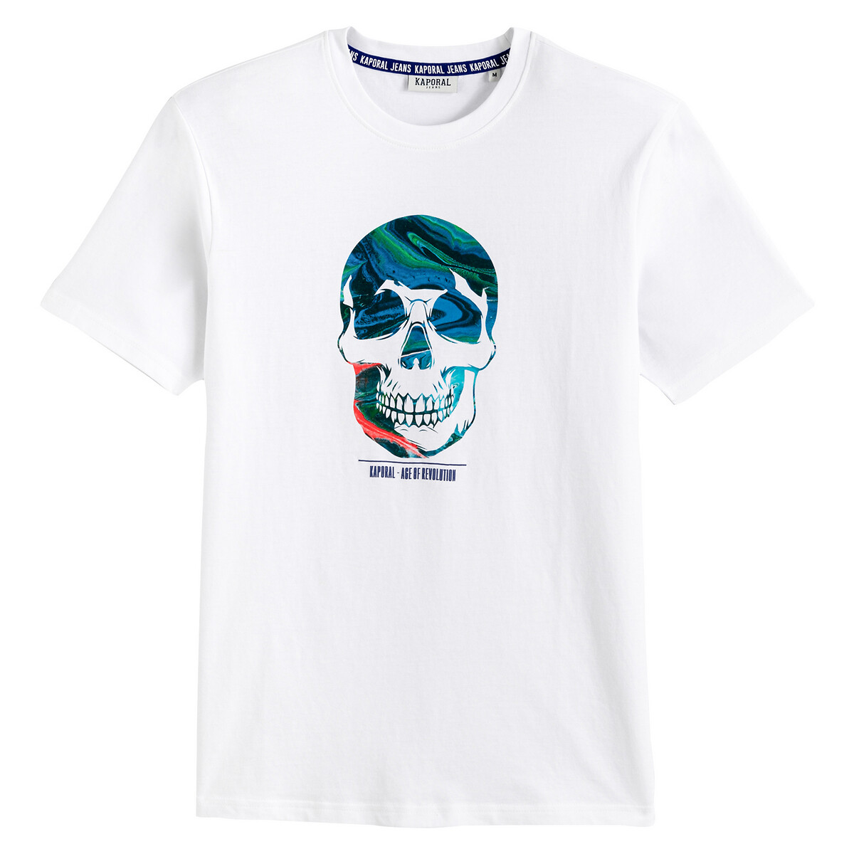 Barm Cotton Skull T-Shirt with Crew-Neck