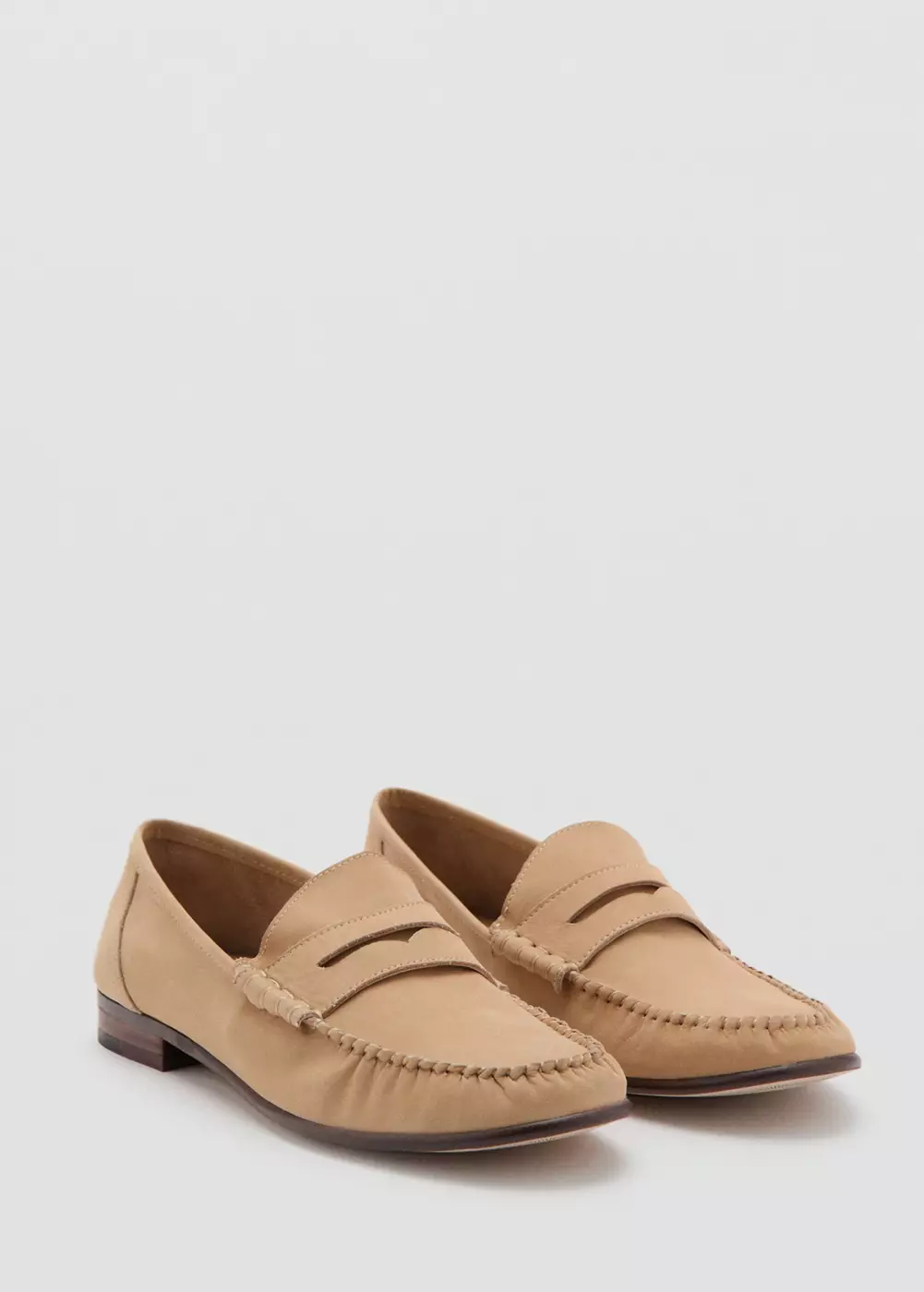 Mocassins découpe cuir nubuck, MANGO
