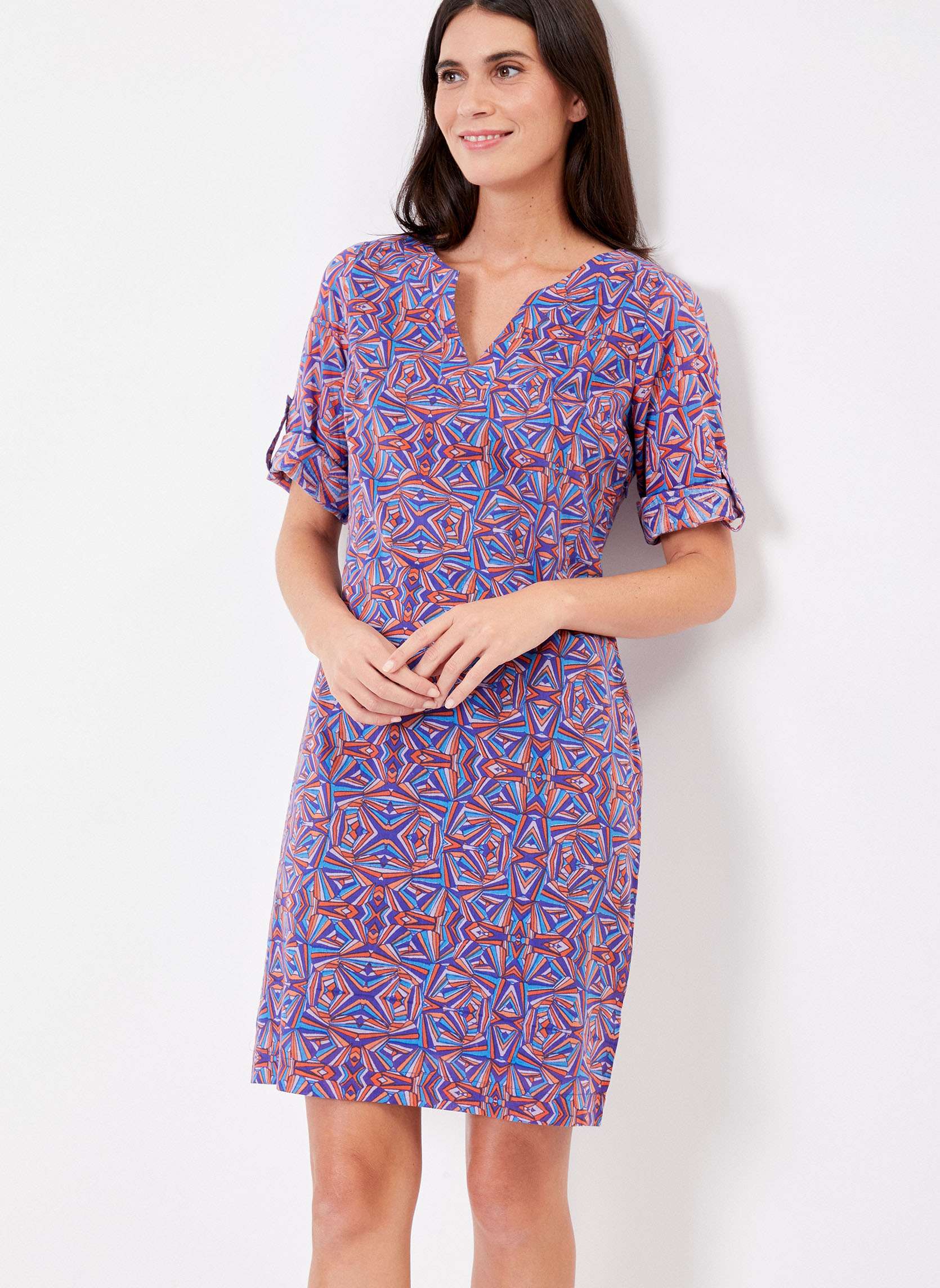 Robe col tunisien voile de coton bio imprimée CAMILA, LA FIANCÉE