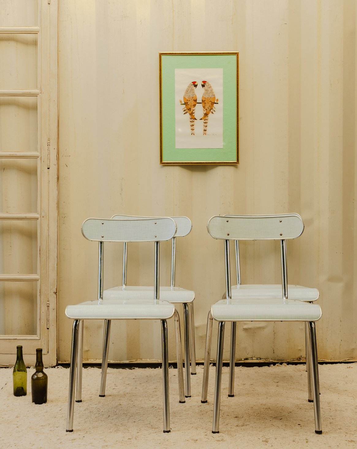 Lot de 4 chaises chromées et formica Alma N°2147 - Bon état, DEBONGOUT