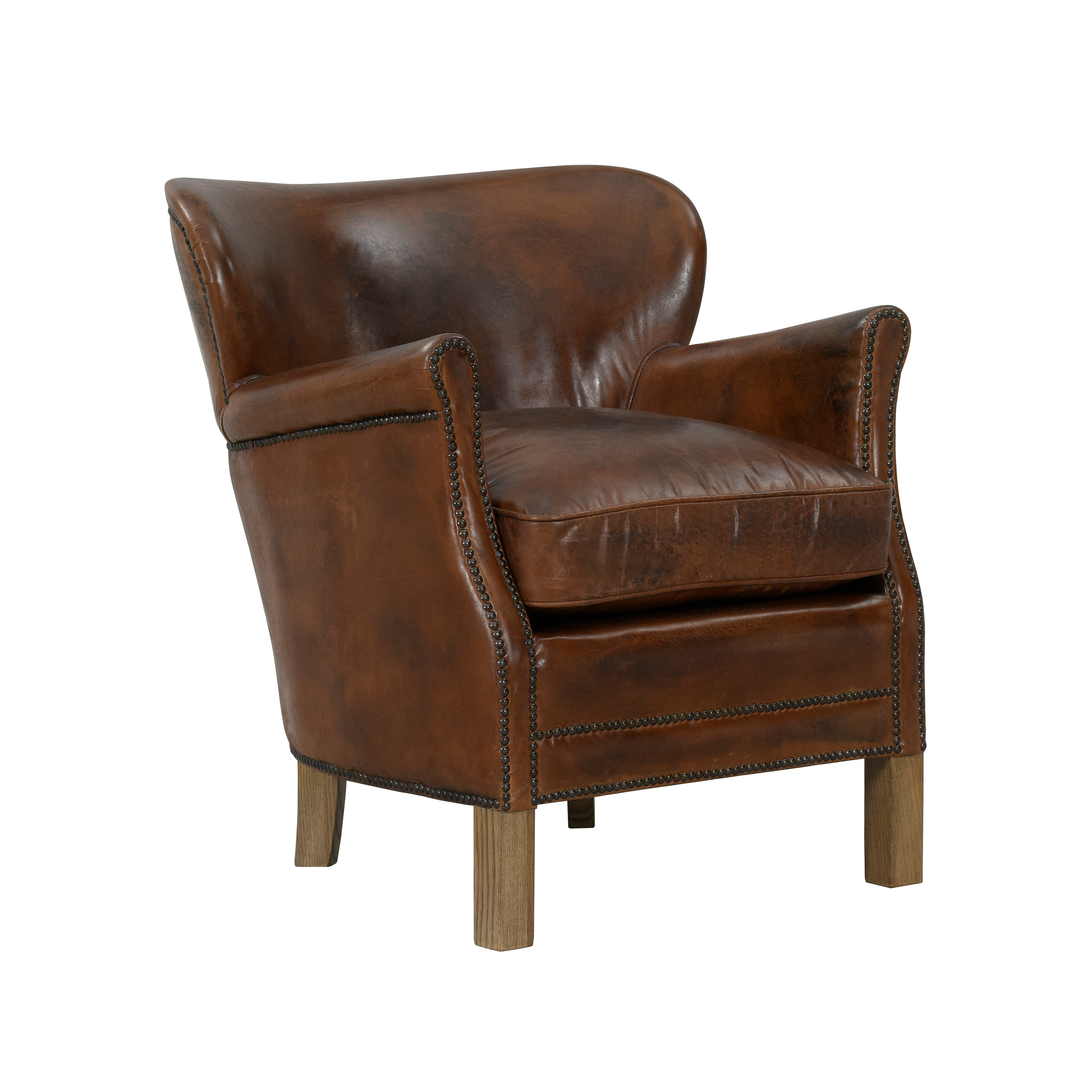 Fauteuil club en cuir aniline NEOTURNER, PRODUIT INTERIEUR BRUT
