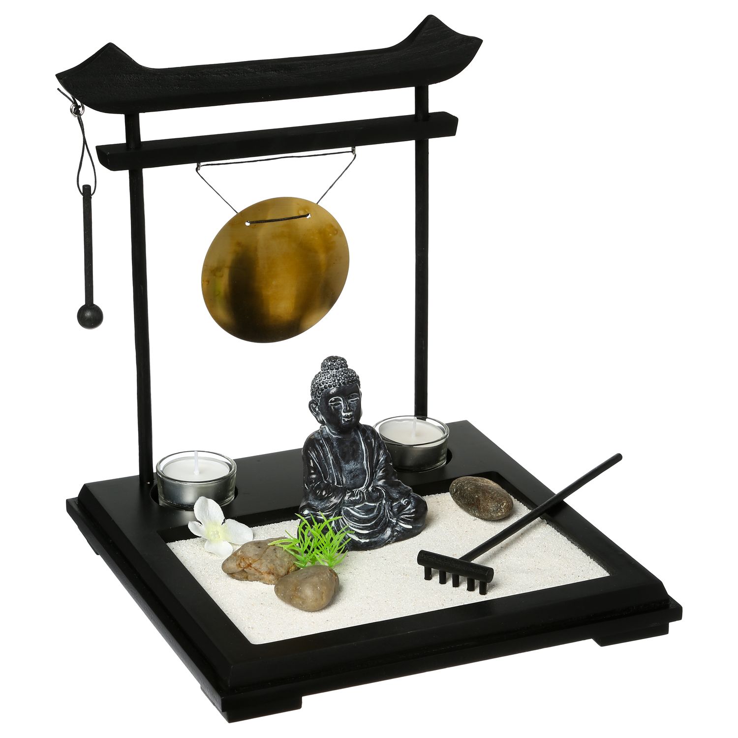 Atmosphera Jardin Zen Mini – Kit Complet 15×16,5 Cm – Sable, Bouddha & Outils Pour Relaxation