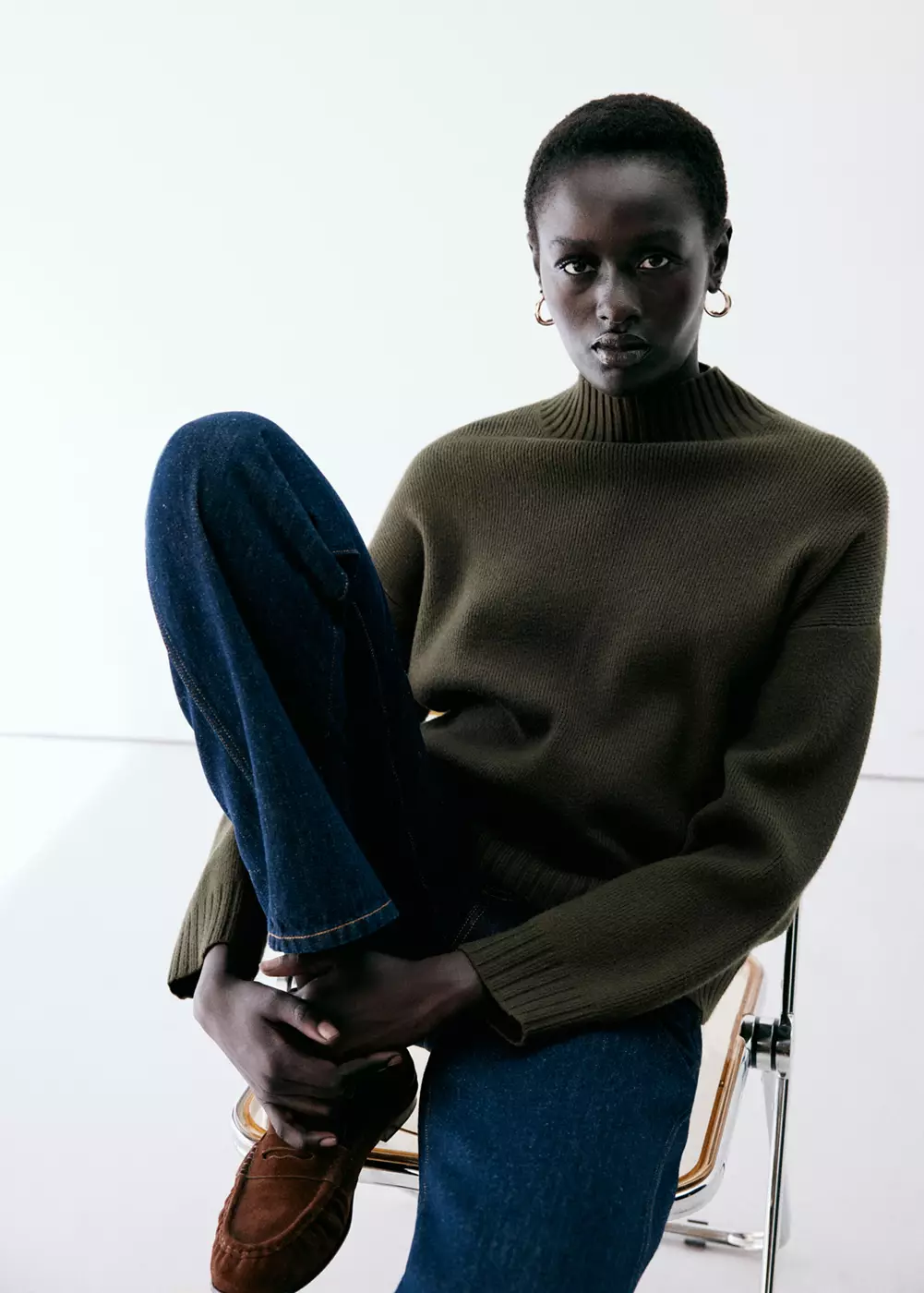 Pull-over maille col cheminée, MANGO