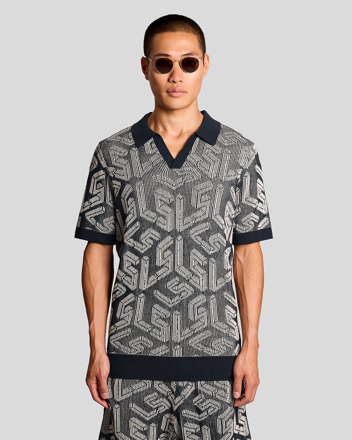 Polo emblème côtelé en maille, LYLE & SCOTT