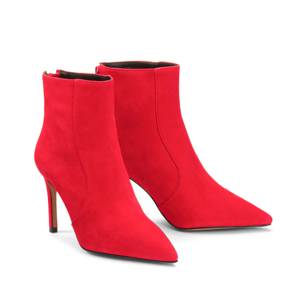 Bottines en cuir kilya talon aiguille rouge Minelli La Redoute