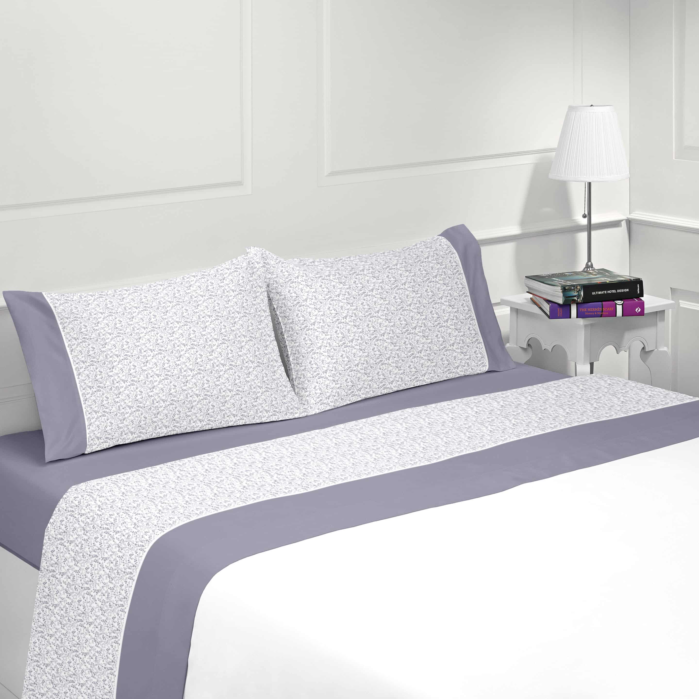 Parure housse de couette coton flanelle 57 fils imprimé TULIPA, LINANDELLE
