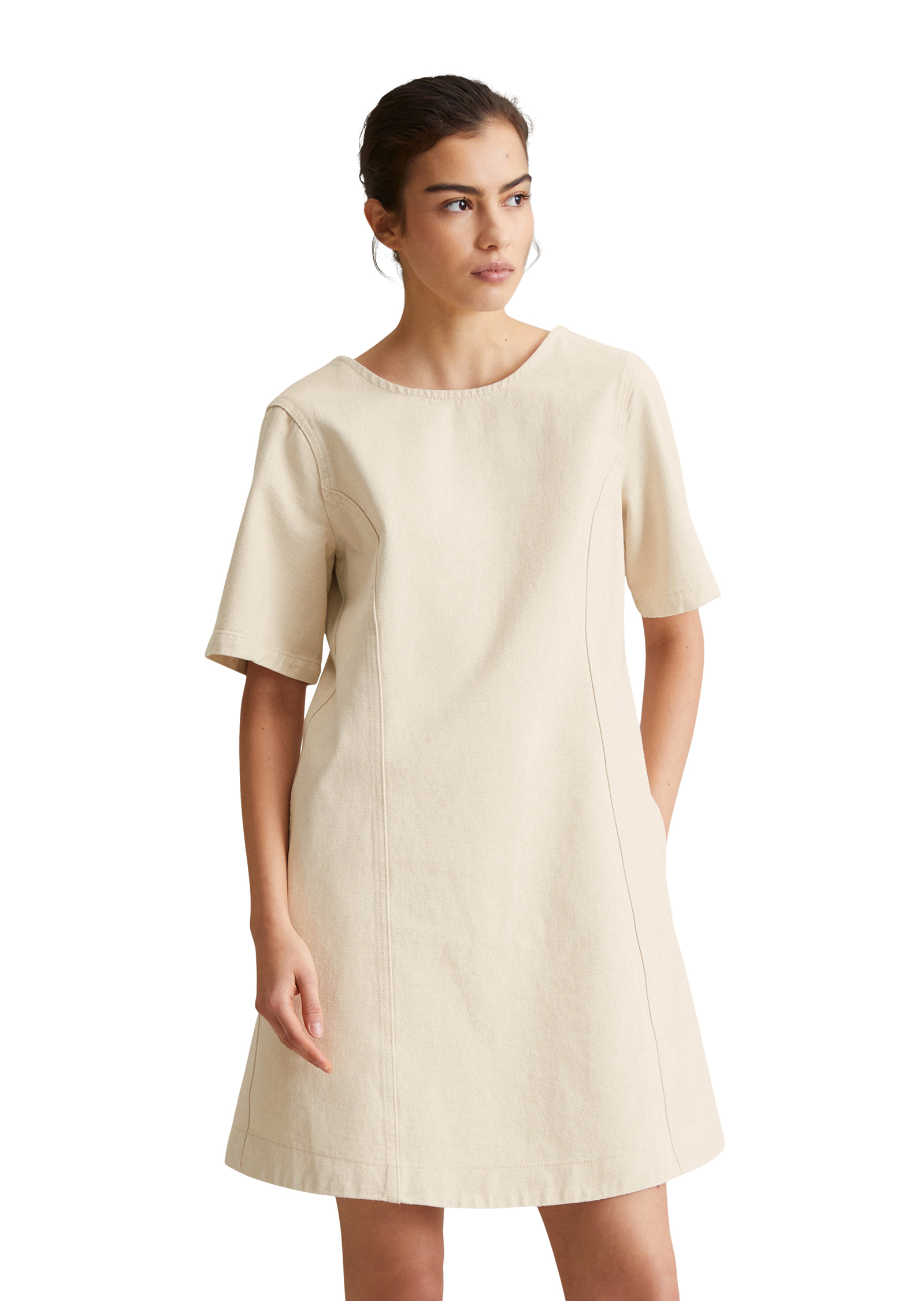Mini-robe en jean relaxed en denim rigide sans élasthanne, MARC O’POLO DENIM