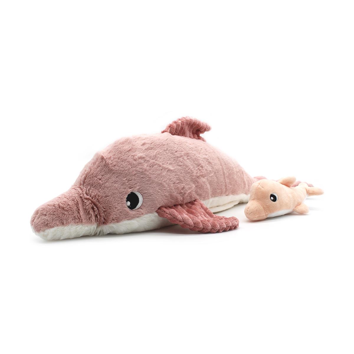 Peluche Tofou maman et bébé dauphin, LES DEGLINGOS